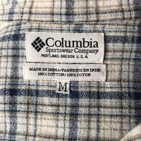 COLUMBIA PLAID COTTON SHORT SLEEVES MEDIUM - Picture 8 of 8